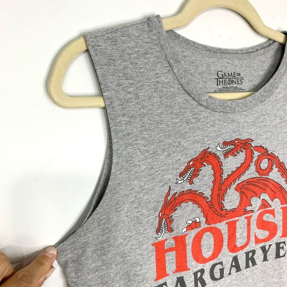 GAME OF THRONES Gray House‎ Of Targaryen DragonCrewneck Sleeveless Tee Sz M - Picture 3 of 7